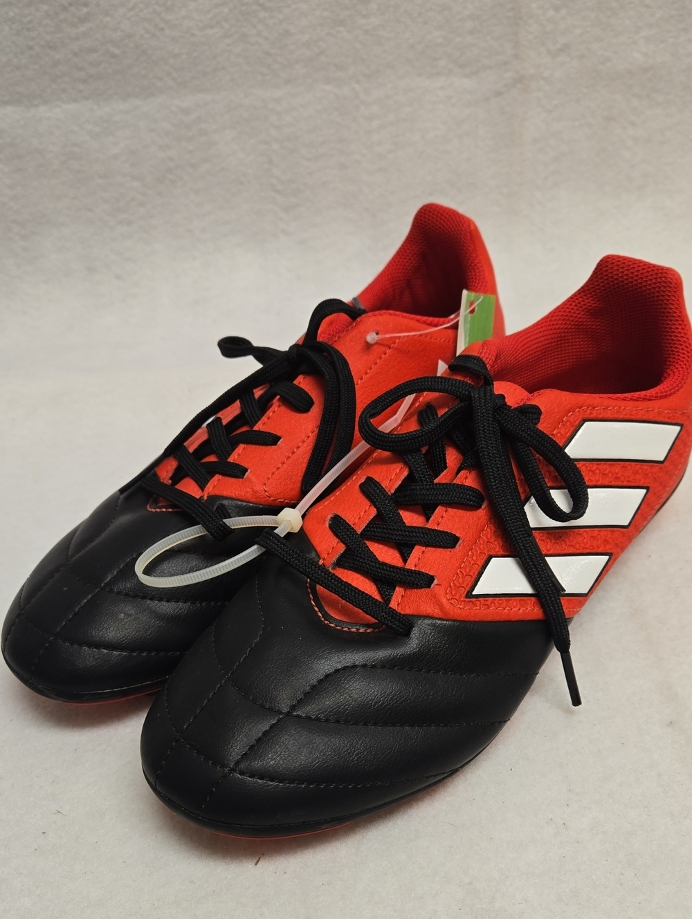 Adidas Kids Red and Black Soccer Cleats with White Stripes